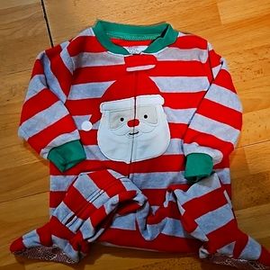 Santa Claus onesie pajamas with built in feet 12 months NEW